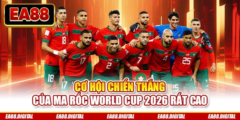 Cơ hội chiến thắng của ma rốc World Cup 2026 rất cao
